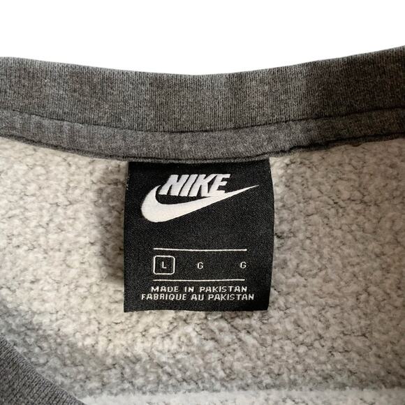 Nike Sportswear Club Fleece Crewneck Sweatshirt Grey Pullover Logo Men's L - Picture 6 of 7